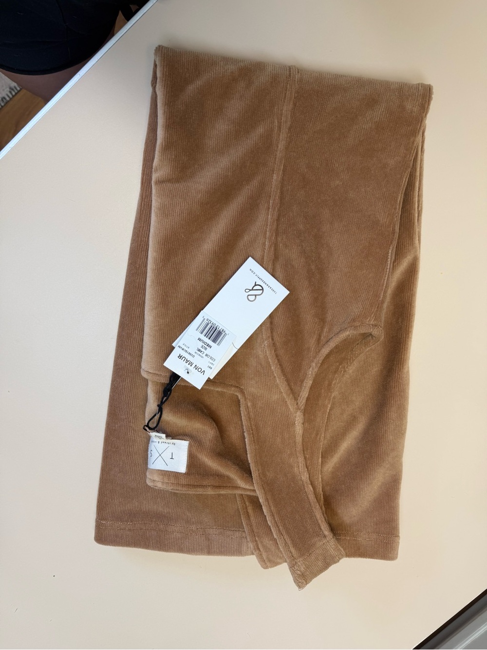Thread & Supply Camel Corduroy Square Neck Mini Dress - Picture 6 of 6
